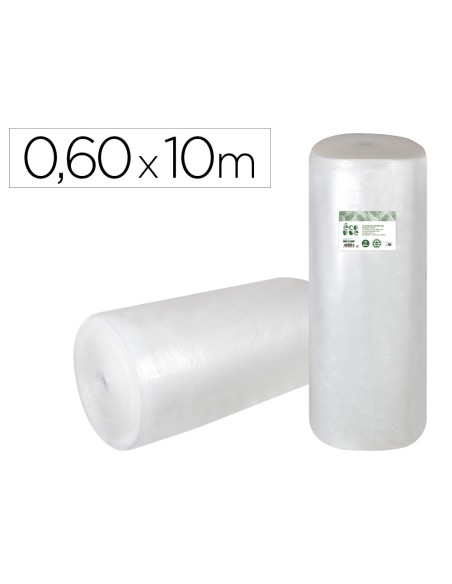 Plastico burbuja liderpapel ecouse 0.60x10m 30% de plastico reciclado