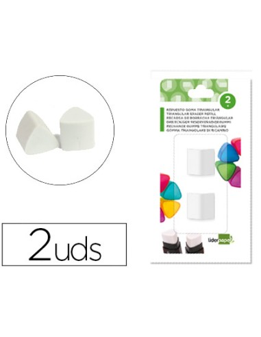 Repuesto goma de borrar liderpapel triangular...