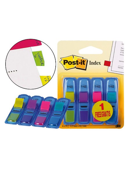 Banderitas señalizadoras post-it 3+1 gratis clipstrip
