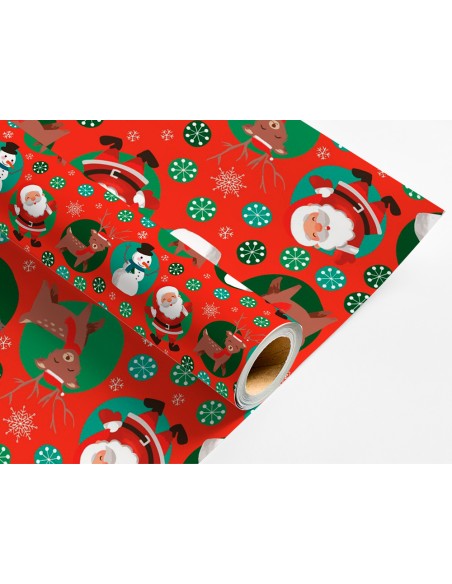 Papel de regalo liderpapel navidad rollo ancho 70 cm longitud 2 m gramaje 60 g diseños surtidos c-2025