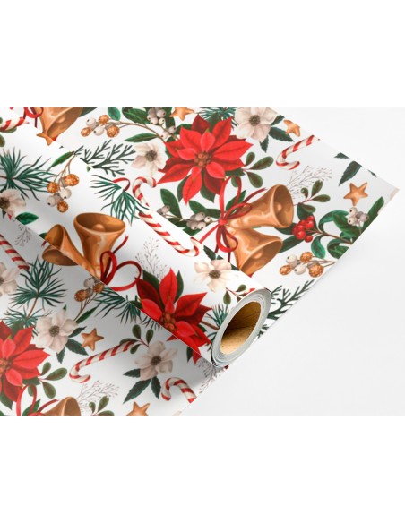 Papel de regalo liderpapel navidad rollo ancho 70 cm longitud 2 m gramaje 60 g diseños surtidos c-2025