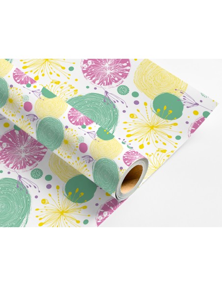 Papel de regalo liderpapel todo año rollo ancho 70 cm longitud 2 mt gramaje 60 gr diseños surtidos c-2025