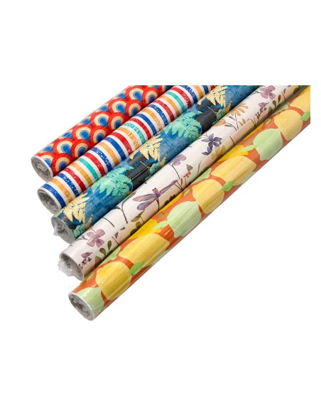 Papel de regalo liderpapel todo año rollo ancho 70 cm longitud 2 mt gramaje 60 gr diseños surtidos b-2025