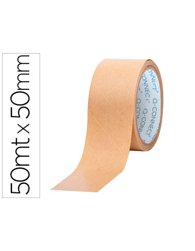 Cinta adhesiva q-connect kraft reforzado 50 m x...