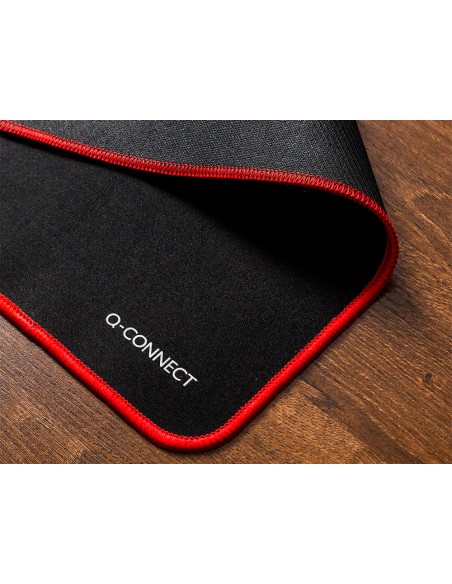 Alfombrilla para raton q-connect xxl negra con borde rojo 900x400 mm