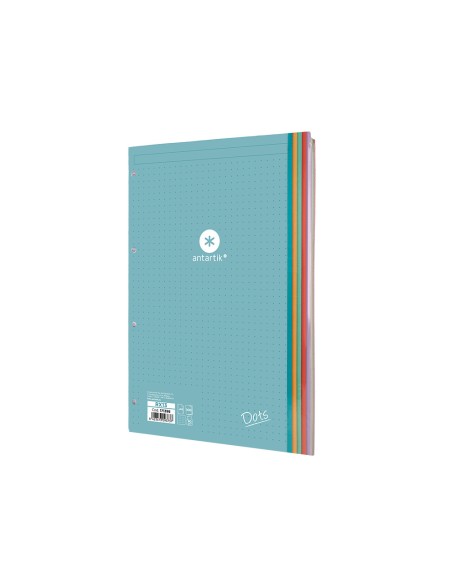 Recambio antartik a4 100 hojas 90gr puntos dots 4 taladros bandas de 5 colores