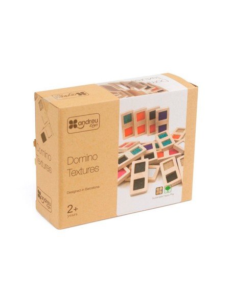 Juego didactico andreutoys domino sensorial texturas madera 28 piezas