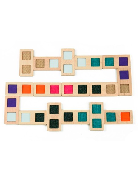Juego didactico andreutoys domino sensorial texturas madera 28 piezas