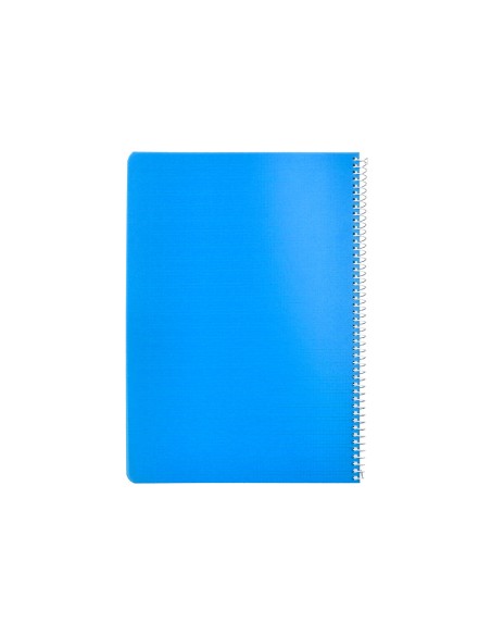 Cuaderno espiral liderpapel a4 pautaguia tapa plastico 80h 90gr cuadro pautado 3mm con margen color azul