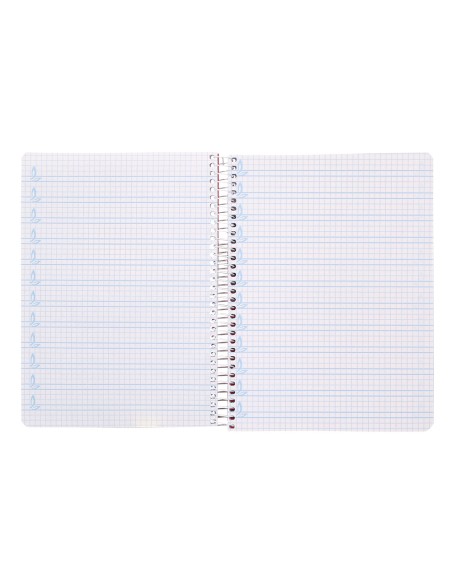 Cuaderno espiral liderpapel a5 pautaguia tapa plastico 80h 90gr cuadro pautado 3mm color naranja