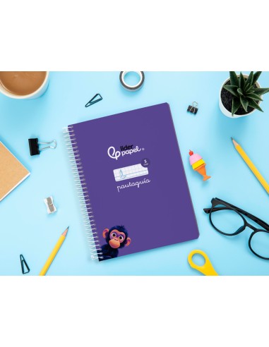 Cuaderno espiral liderpapel a5 pautaguia tapa...