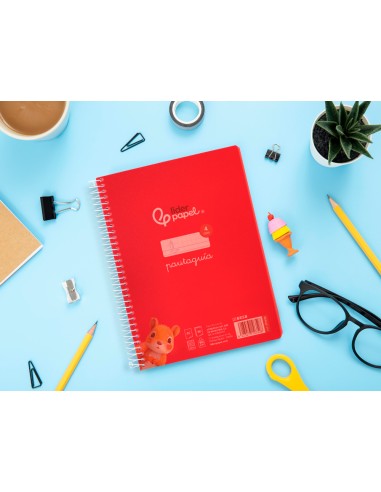 Cuaderno espiral liderpapel a5 pautaguia tapa...