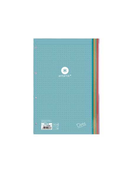 Recambio antartik a4 100 hojas 90gr puntos dots 4 taladros bandas de 5 colores