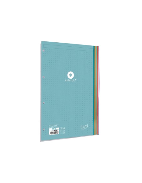Recambio antartik a4 100 hojas 90gr puntos dots 4 taladros bandas de 5 colores
