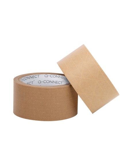 Cinta adhesiva q-connect kraft reforzado 50 m x 50 mm para embalaje