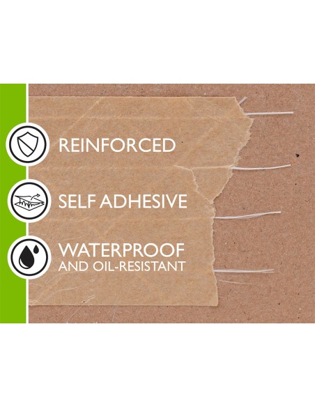 Cinta adhesiva q-connect kraft reforzado 50 m x 50 mm para embalaje