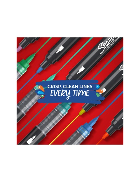 Rotulador sharpie acrylic punta pincel blister de 5 unidades colores surtidos