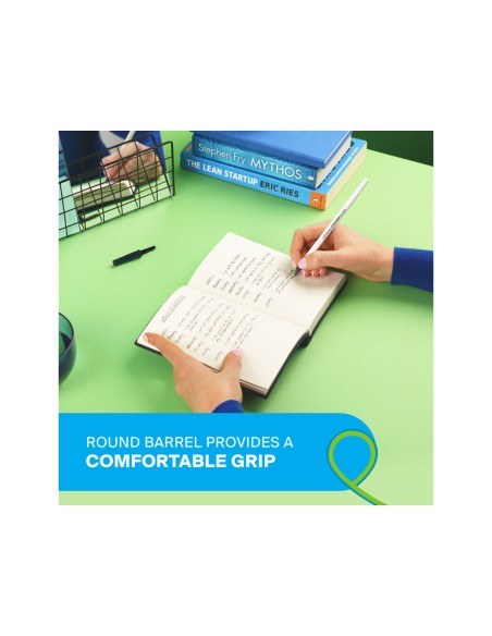 Boligrafo paper mate kilometrico punta 1 mm plastico reciclado 80% color negro