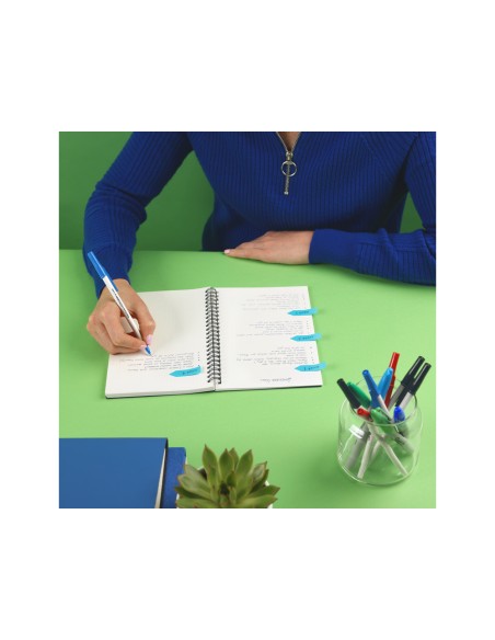 Boligrafo paper mate kilometrico punta 1 mm plastico reciclado 80% color negro