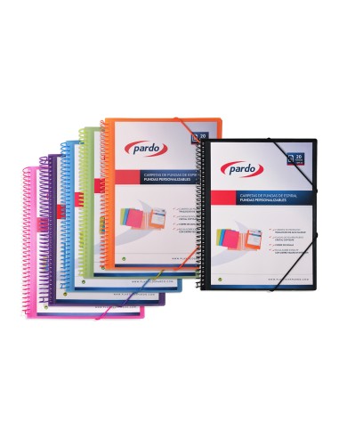 Carpeta pardo escaparate con espiral 30 fundas...