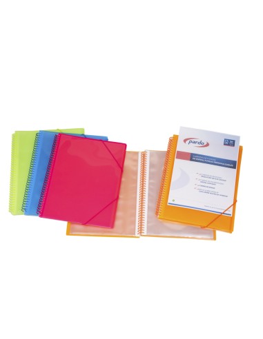 Carpeta pardo escaparate con espiral 30 fundas...
