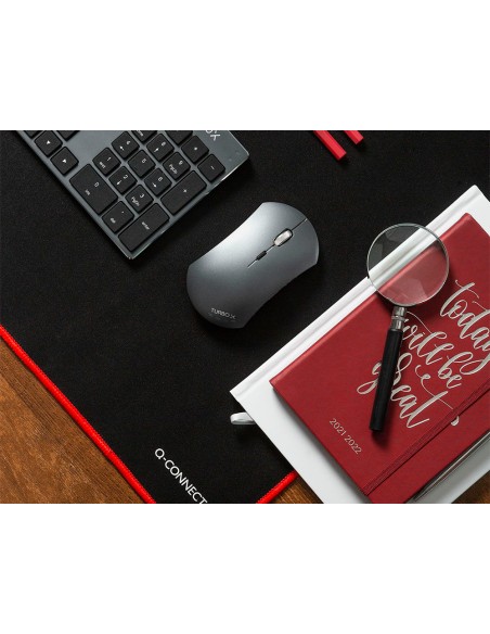 Alfombrilla para raton q-connect xxl negra con borde rojo 900x400 mm