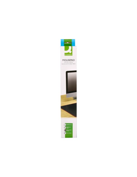 Alfombrilla para raton q-connect xxl negra con borde rojo 900x400 mm