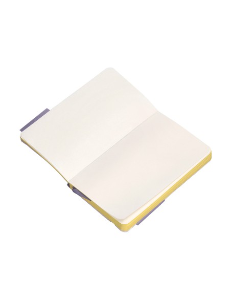 Cuaderno con gomilla antartik notes tapa blanda a6 hojas lisas morado y amarillo 100 hojas 80 gr fsc