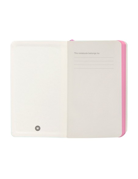 Cuaderno con gomilla antartik notes tapa blanda a6 hojas lisas rosa y turquesa 100 hojas 80 gr fsc
