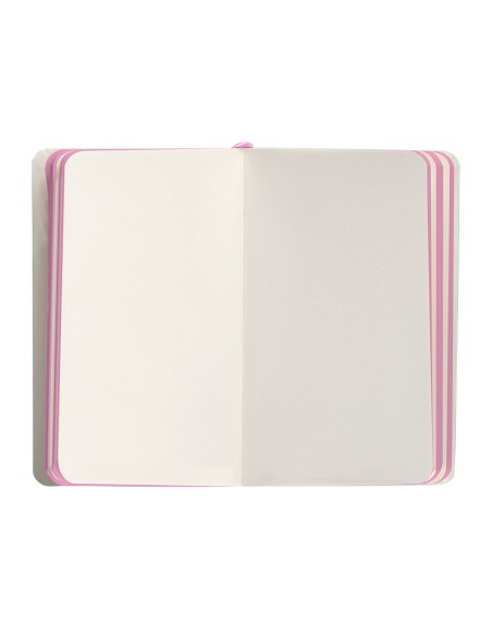 Cuaderno con gomilla antartik notes tapa blanda a6 hojas lisas rosa y turquesa 100 hojas 80 gr fsc