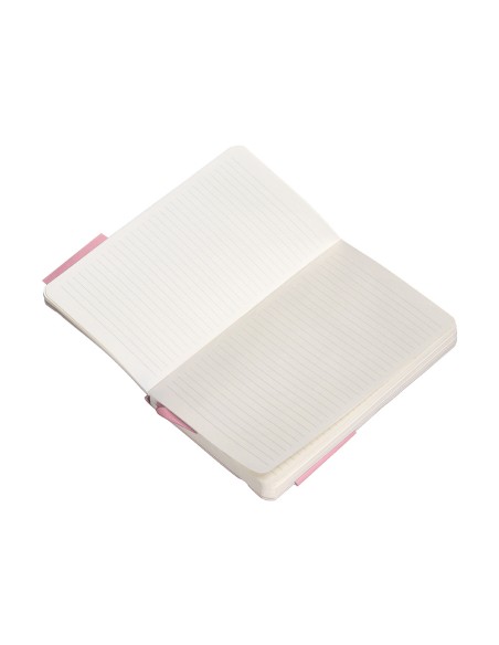 Cuaderno con gomilla antartik notes tapa blanda a6 rayas rosa pastel 100 hojas 80 gr fsc