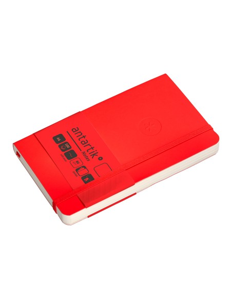 Cuaderno con gomilla antartik notes tapa blanda a6 hojas lisas rojo 100 hojas 80 gr fsc