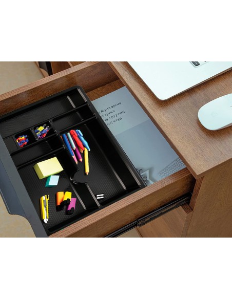 Bandeja organizadora q-connect de cajones color negro 364x225x21 mm