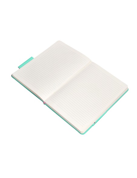 Cuaderno con gomilla antartik notes tapa dura a5 hojas rayas rosa y turquesa 100 hojas 80 gr fsc