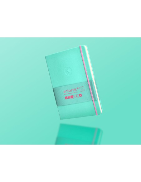 Cuaderno con gomilla antartik notes tapa dura a5 hojas rayas rosa y turquesa 100 hojas 80 gr fsc
