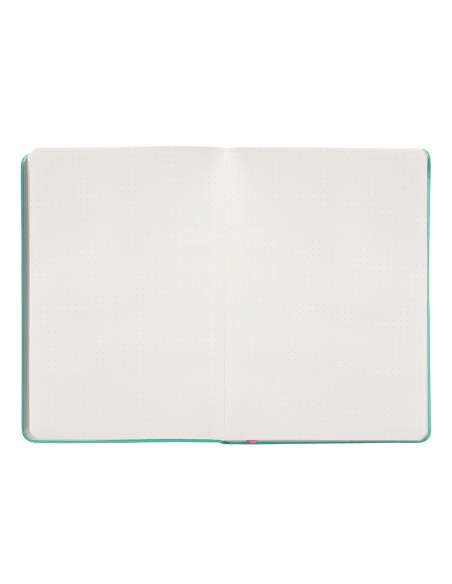Cuaderno con gomilla antartik notes tapa dura a5 hojas puntos rosa y turquesa 100 hojas 80 gr fsc