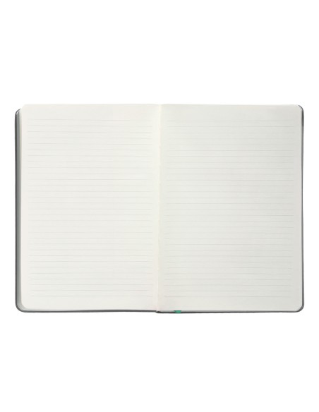 Cuaderno con gomilla antartik notes tapa dura a5 hojas rayas gris y turquesa 100 hojas 80 gr fsc