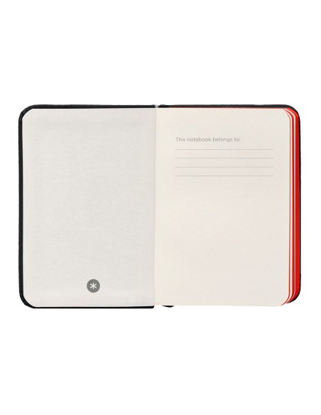 Cuaderno con gomilla antartik notes tapa dura a7 hojas lisas negro y rojo 80 hojas 80 gr fsc