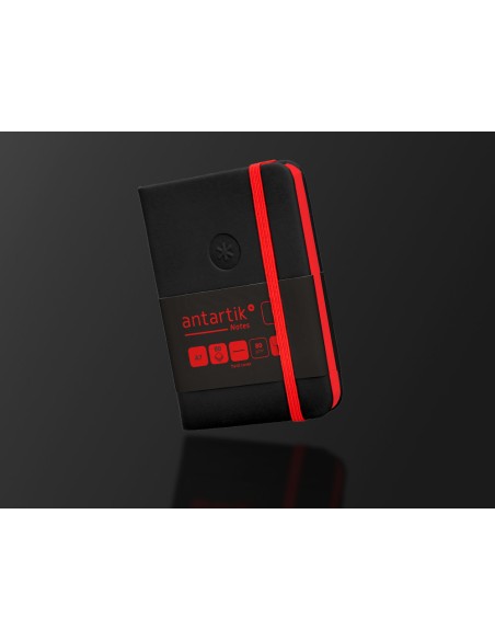 Cuaderno con gomilla antartik notes tapa dura a7 hojas lisas negro y rojo 80 hojas 80 gr fsc