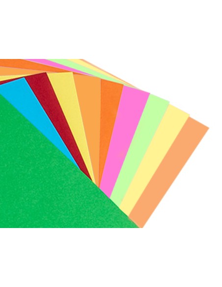 Bloc trabajos manuales liderpapel cartulina 240x315mm 10 hojas 5 colores neon + 5 colores intensos