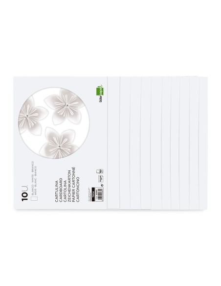 Bloc trabajos manuales liderpapel cartulina 240x315mm 10 hojas color blanco