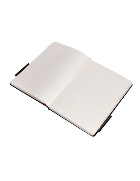 Cuaderno con gomilla antartik notes tapa dura a5 hojas puntos negro y rojo 100 hojas 80 gr fsc