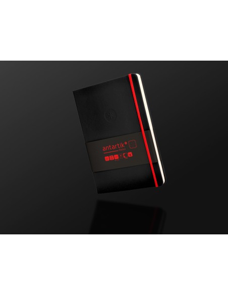 Cuaderno con gomilla antartik notes tapa dura a5 hojas puntos negro y rojo 100 hojas 80 gr fsc