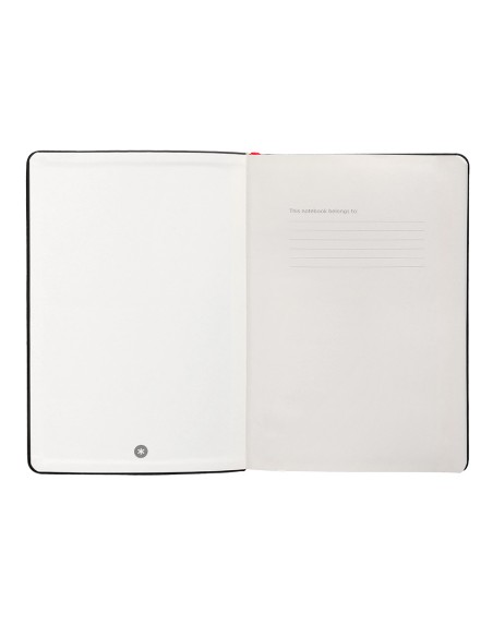 Cuaderno con gomilla antartik notes tapa dura a5 hojas lisas negro y rojo 100 hojas 80 gr fsc