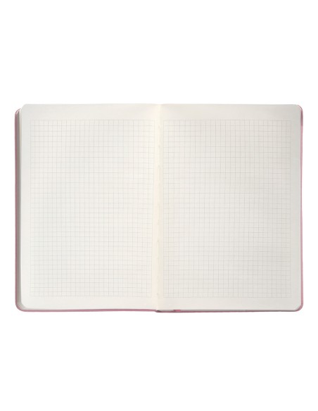 Cuaderno con gomilla antartik notes tapa dura a5 hojas cuadricula rosa pastel 100 hojas 80 gr fsc