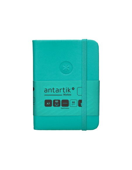 Cuaderno con gomilla antartik notes tapa dura a7 hojas lisas turquesa 80 hojas 80 gr fsc