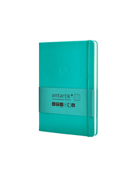 Cuaderno con gomilla antartik notes tapa dura a5 hojas rayas turquesa 100 hojas 80 gr fsc