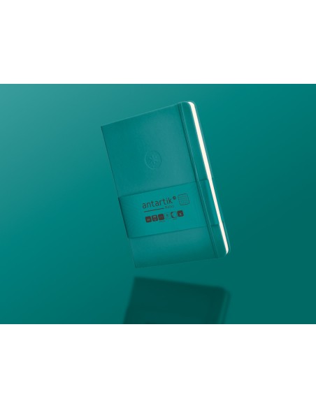 Cuaderno con gomilla antartik notes tapa dura a5 hojas cuadricula verde aguamarina 100 hojas 80 gr