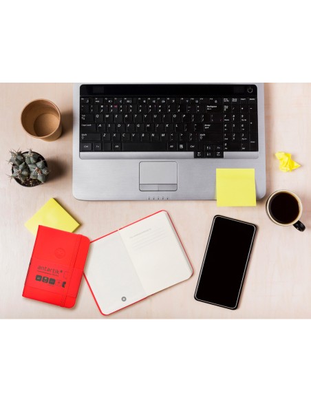 Cuaderno con gomilla antartik notes tapa dura a7 hojas lisas rojo 80 hojas 80 gr fsc