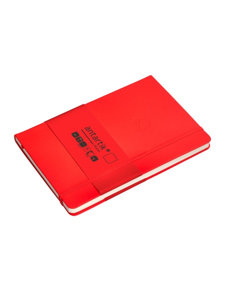 Cuaderno con gomilla antartik notes tapa dura a5 hojas lisas rojo 100 hojas 80 gr fsc